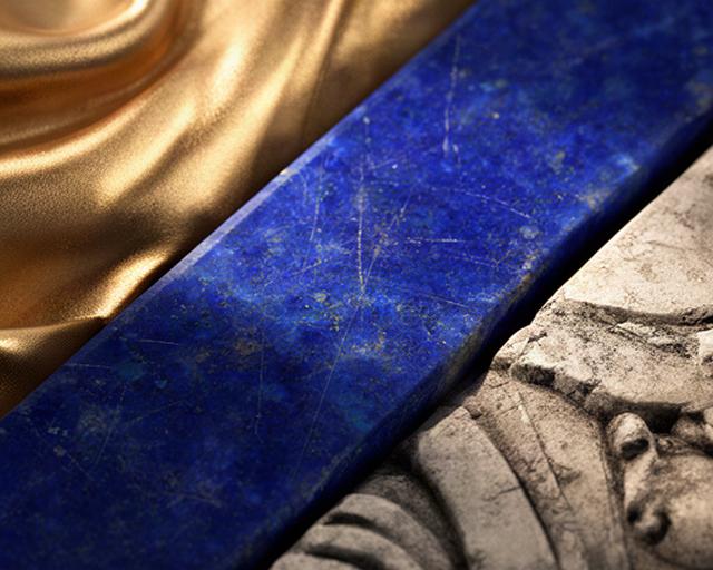 Primo piano di texture PBR per oro, lapislazzuli e pietra scolpita